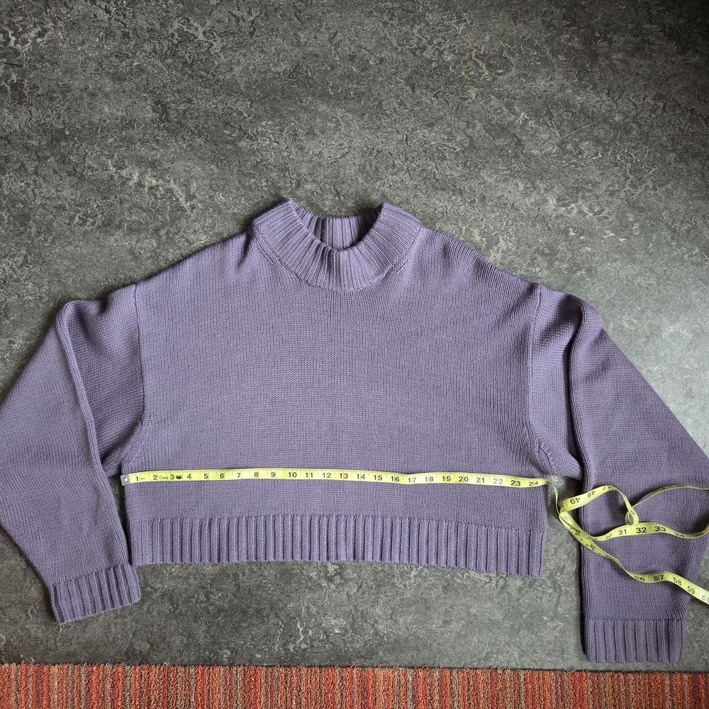 Wilfred 100% Merino Harper Soft Lilac Lavender Cropped Sweater EUC Sz 2X - Picture 9 of 13